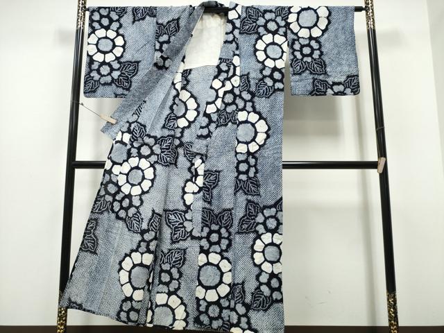 平和屋着物∴夏物 浴衣 有松鳴海絞り 舞花文 綿 逸品 CABB6466ng