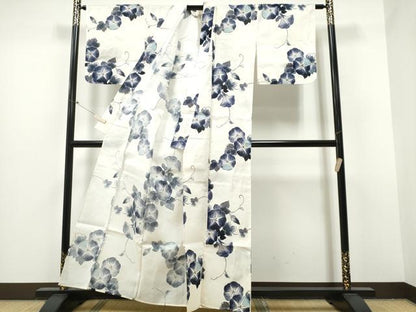 平和屋着物∴夏物 浴衣 朝顔 綿麻 逸品 未使用 CABB6473ng