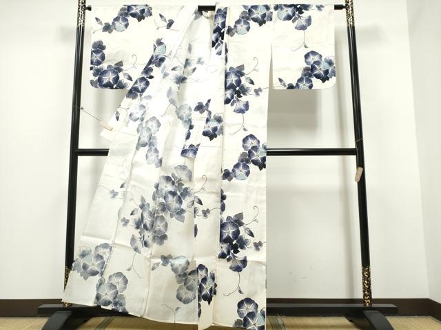 平和屋着物∴夏物 浴衣 朝顔 綿麻 逸品 未使用 CABB6473ng