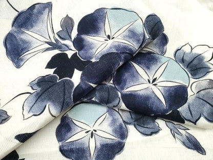 平和屋着物∴夏物 浴衣 朝顔 綿麻 逸品 未使用 CABB6473ng