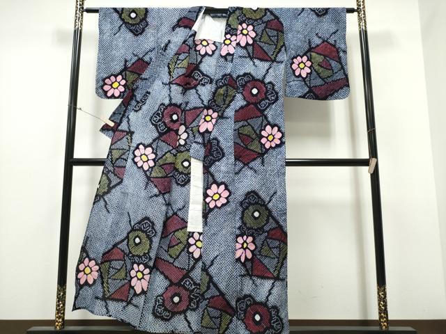 平和屋着物∴夏物 浴衣 有松鳴海絞り 舞花文 綿 逸品 CABB6476ng