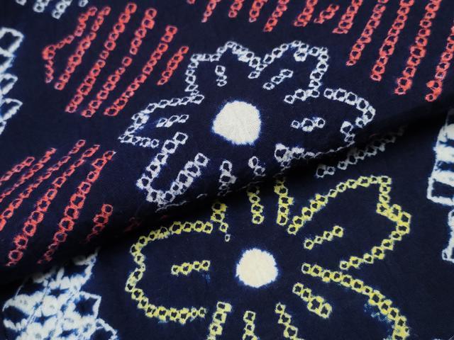 平和屋着物∴夏物 浴衣 有松鳴海絞り 花唐草文 綿 逸品 CABB6477ng