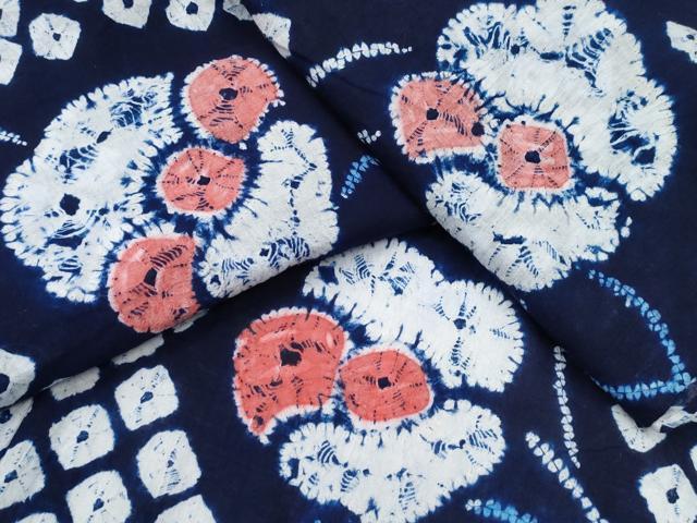 平和屋着物∴夏物 浴衣 有松鳴海絞り 舞花文 綿 逸品 未使用 CABB6478ng