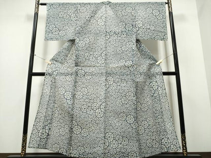 平和屋着物∴夏物 浴衣 綿紅梅 源氏車重ね文 綿 逸品 CABB6482ng