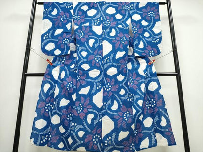 平和屋着物∴夏物 浴衣 有松鳴海絞り 舞花文 綿 逸品 CABB6525ng