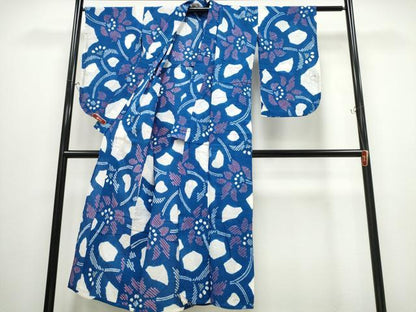 平和屋着物∴夏物 浴衣 有松鳴海絞り 舞花文 綿 逸品 CABB6525ng
