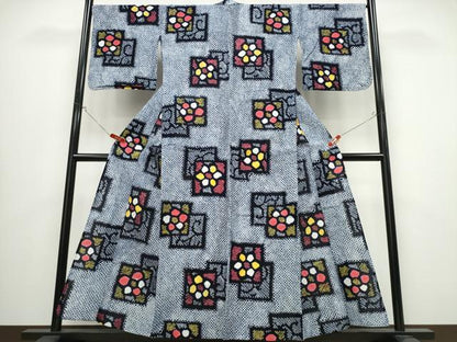平和屋着物∴夏物 浴衣 有松鳴海絞り 色紙重ね花文 綿 逸品 CABB6528ng