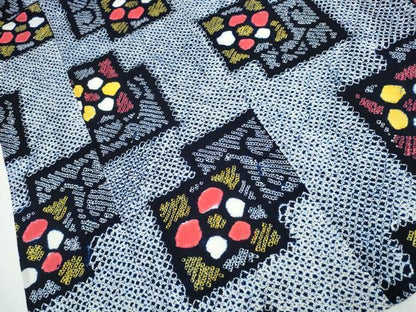 平和屋着物∴夏物 浴衣 有松鳴海絞り 色紙重ね花文 綿 逸品 CABB6528ng