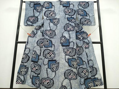 平和屋着物∴夏物 浴衣 有松鳴海絞り 吉祥花文 綿 逸品 CABB6529ng