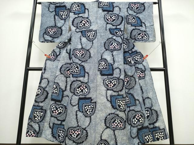 平和屋着物∴夏物 浴衣 有松鳴海絞り 吉祥花文 綿 逸品 CABB6529ng