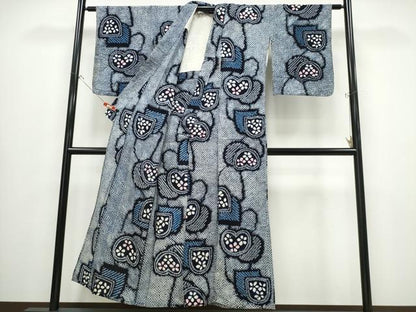 平和屋着物∴夏物 浴衣 有松鳴海絞り 吉祥花文 綿 逸品 CABB6529ng