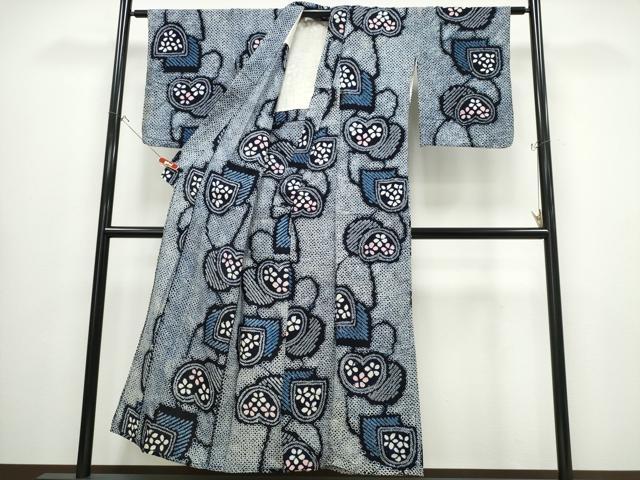 平和屋着物∴夏物 浴衣 有松鳴海絞り 吉祥花文 綿 逸品 CABB6529ng