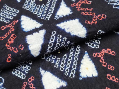 平和屋着物∴夏物　浴衣　有松鳴海絞り　幾何学文様　綿　逸品　CABB6530ng