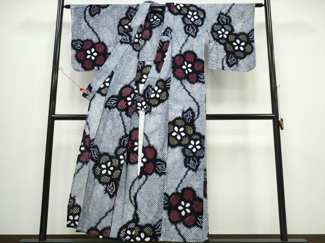 平和屋着物∴夏物 浴衣 有松鳴海絞り 蔦の葉花文 綿 逸品 CABB6533ng