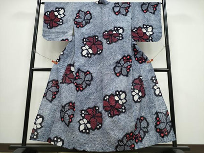 平和屋着物∴夏物 浴衣 有松鳴海絞り 舞花文 綿 逸品 CABB6534ng