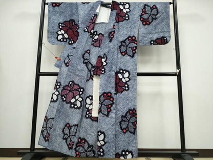 平和屋着物∴夏物 浴衣 有松鳴海絞り 舞花文 綿 逸品 CABB6534ng