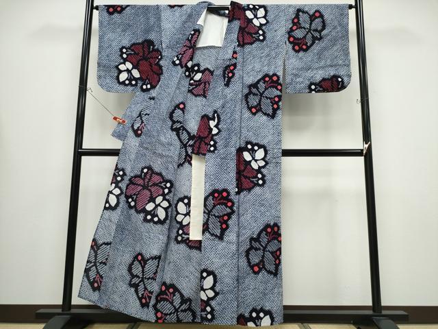 平和屋着物∴夏物 浴衣 有松鳴海絞り 舞花文 綿 逸品 CABB6534ng