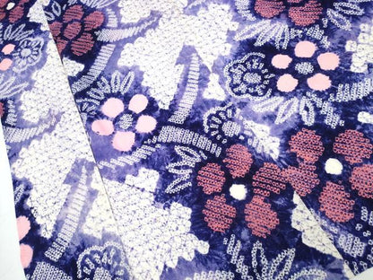 平和屋着物∴夏物 浴衣 有松鳴海絞り 芝草舞花文 綿 逸品 CABB6540ng