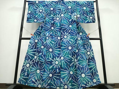平和屋着物∴夏物 浴衣 有松鳴海絞り 花火 綿 逸品 CABB6544ng