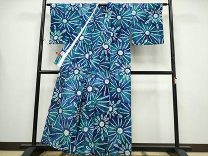 平和屋着物∴夏物 浴衣 有松鳴海絞り 花火 綿 逸品 CABB6544ng