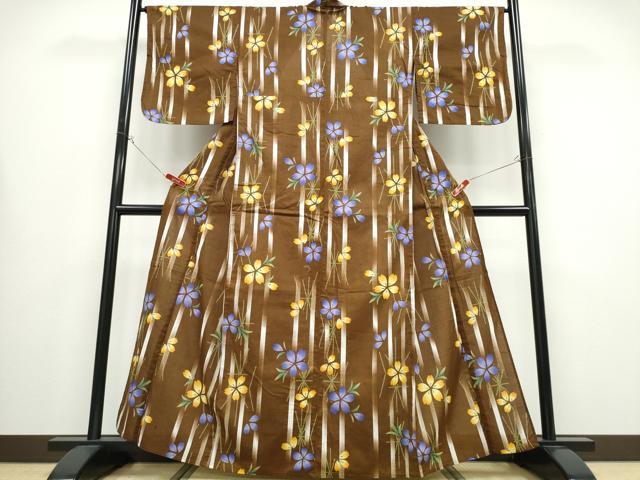 平和屋着物∴夏物 浴衣 綿紅梅 舞花間道 綿 逸品 CABB6548ng