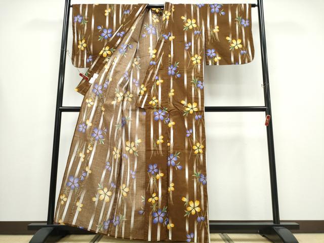 平和屋着物∴夏物 浴衣 綿紅梅 舞花間道 綿 逸品 CABB6548ng