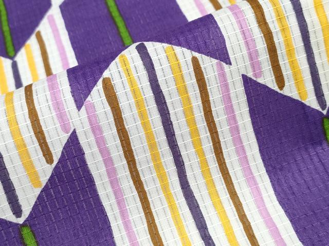 平和屋着物∴夏物　浴衣　綿紅梅　矢羽根文　綿　逸品　CABB6549ng