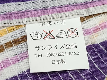 平和屋着物∴夏物　浴衣　綿紅梅　矢羽根文　綿　逸品　CABB6549ng