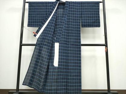 平和屋着物∴夏物 阿波しじら織 浴衣 格子柄 綿 逸品 CABB6550ng