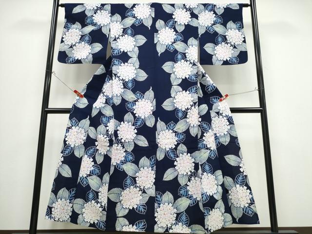 平和屋着物∴夏物 浴衣 紫陽花 綿 逸品 CABB6552ng
