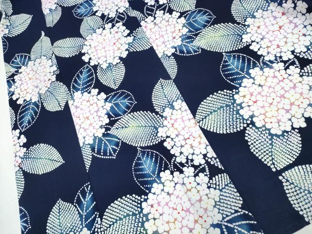 平和屋着物∴夏物 浴衣 紫陽花 綿 逸品 CABB6552ng