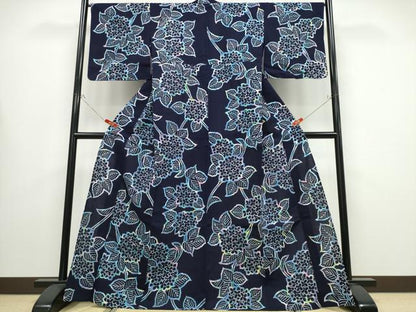 平和屋着物∴夏物 浴衣 紫陽花 綿 逸品 CABB6554ng