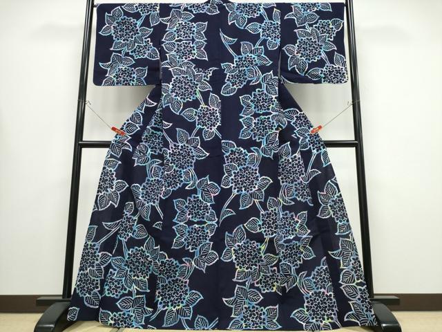 平和屋着物∴夏物 浴衣 紫陽花 綿 逸品 CABB6554ng