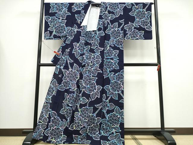 平和屋着物∴夏物 浴衣 紫陽花 綿 逸品 CABB6554ng