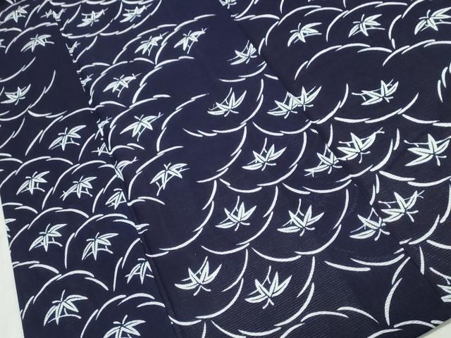 平和屋着物∴夏物 浴衣 綿絽 芝草笹文 綿 逸品 未使用 CABB6561ng