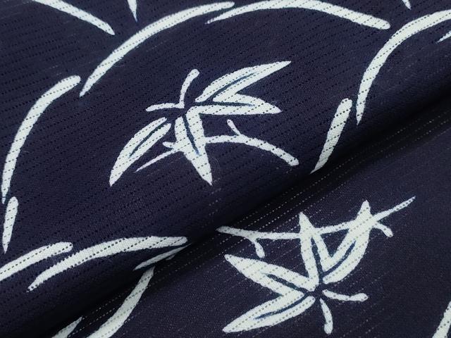 平和屋着物∴夏物 浴衣 綿絽 芝草笹文 綿 逸品 未使用 CABB6561ng