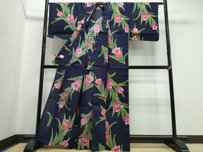 平和屋着物∴夏物 浴衣 チューリップ 綿 逸品 CABB6562ng