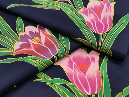 平和屋着物∴夏物 浴衣 チューリップ 綿 逸品 CABB6562ng