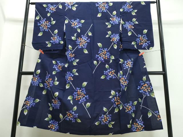 平和屋着物∴夏物 浴衣 紫陽花 綿 逸品 CABB6563ng