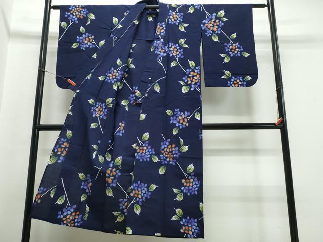 平和屋着物∴夏物 浴衣 紫陽花 綿 逸品 CABB6563ng