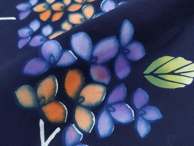 平和屋着物∴夏物 浴衣 紫陽花 綿 逸品 CABB6563ng