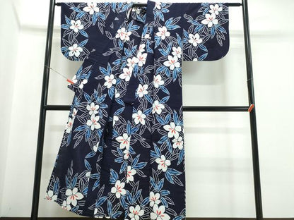 平和屋着物∴夏物 浴衣 型染め 草花文 綿 逸品 CABB6565ng