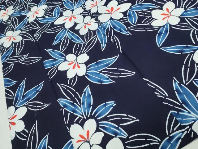 平和屋着物∴夏物 浴衣 型染め 草花文 綿 逸品 CABB6565ng