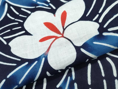 平和屋着物∴夏物 浴衣 型染め 草花文 綿 逸品 CABB6565ng