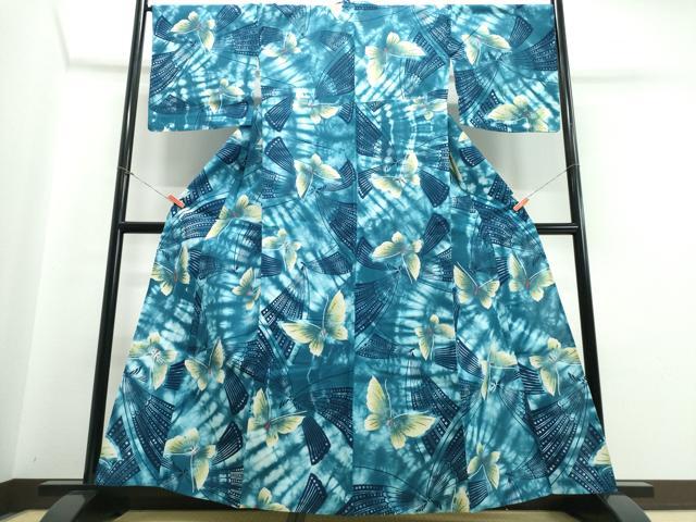 平和屋着物∴夏物 浴衣 霞舞蝶文 綿 逸品 CABB6566ng