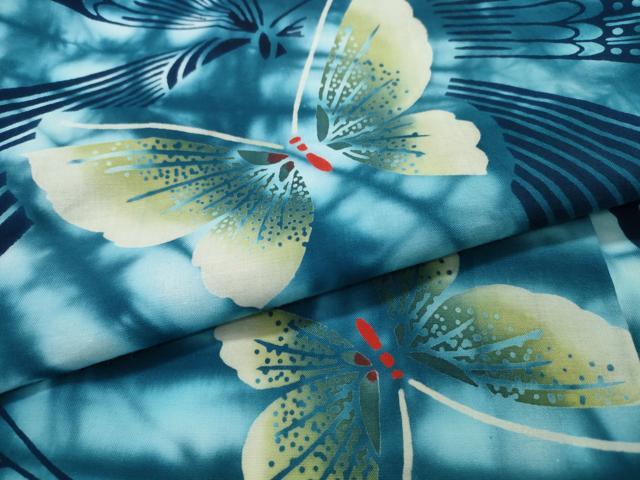 平和屋着物∴夏物 浴衣 霞舞蝶文 綿 逸品 CABB6566ng