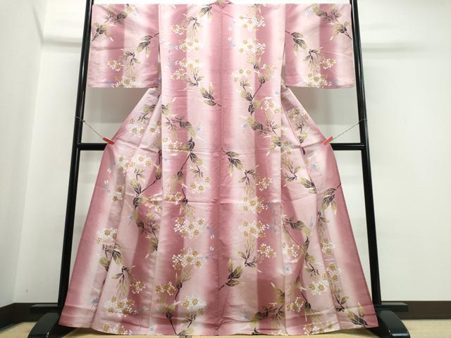 平和屋着物∴夏物 浴衣 蜻蛉 トンボ 草花文 綿 逸品 CABB6572ng