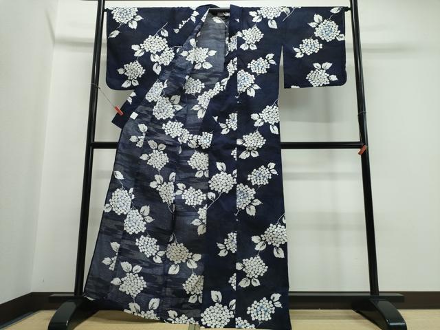 平和屋着物∴夏物 浴衣 綿紅梅 紫陽花 霞文 綿 逸品 CABB6574ng