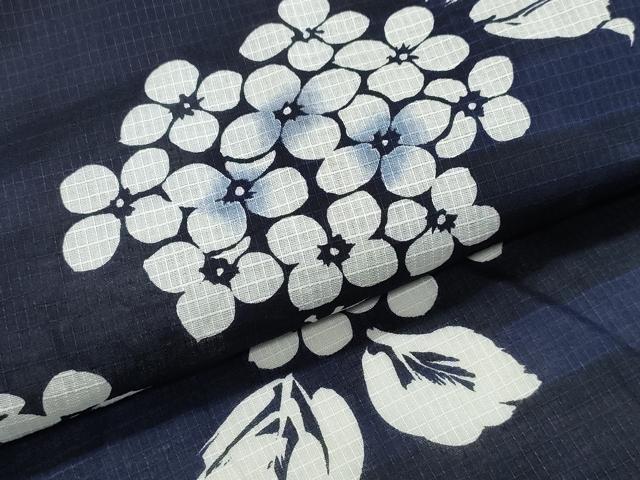 平和屋着物∴夏物 浴衣 綿紅梅 紫陽花 霞文 綿 逸品 CABB6574ng