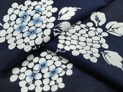 平和屋着物∴夏物 浴衣 綿紅梅 紫陽花 霞文 綿 逸品 CABB6574ng